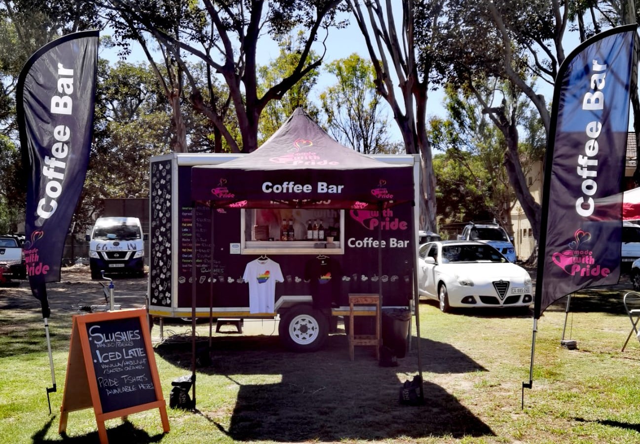 Kairos coffee trailer at a market
